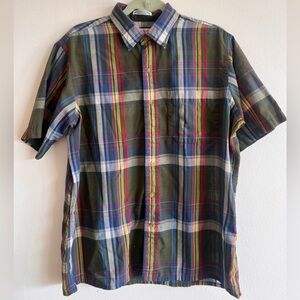 Arrow Men's Green and Blue Plaid Shirt